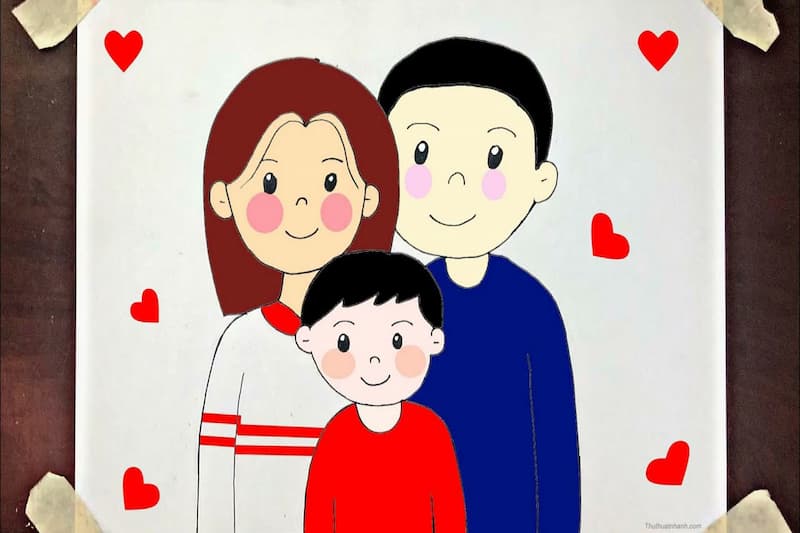 Vẽ tranh gia đình: Cách vẽ đơn giản, ấn tượng