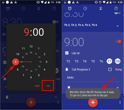 Hướng dẫn đặt hẹn giờ báo thức trên điện thoại Android