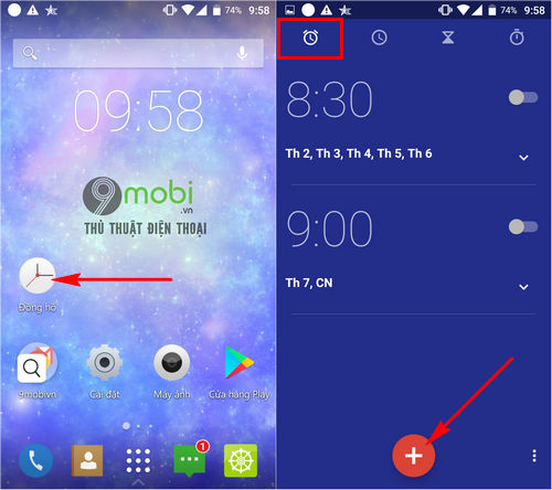 Hướng dẫn đặt hẹn giờ báo thức trên điện thoại Android