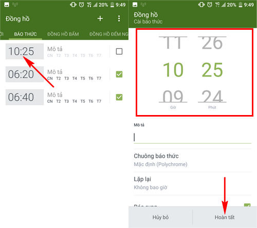 Hướng dẫn đặt hẹn giờ báo thức trên điện thoại Android