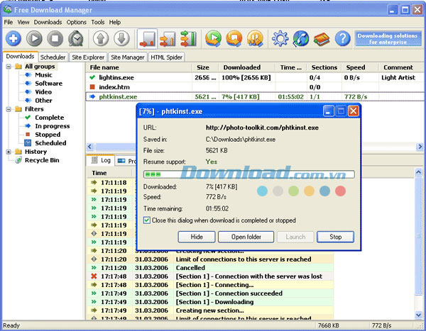 Free Download Manager 6.22.0 Tăng tốc download và hỗ trợ tải xuống