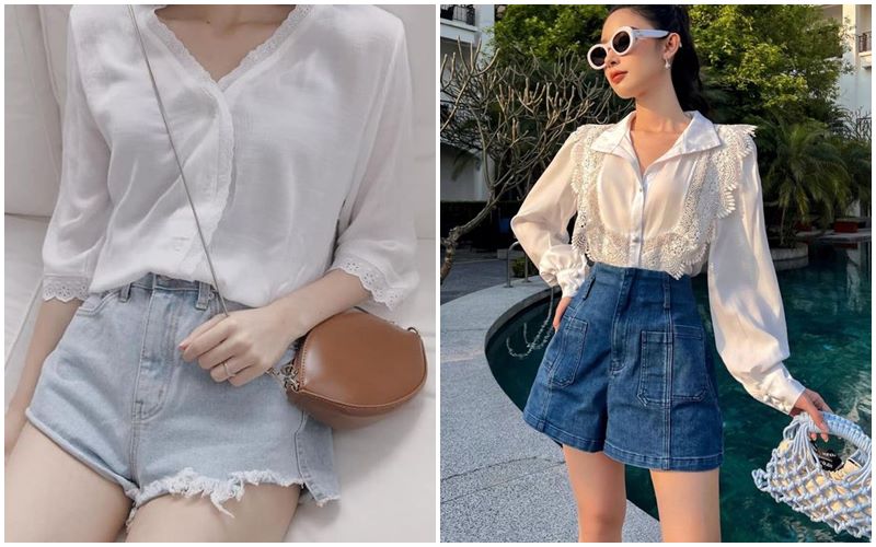 Bí kíp phối áo sơ mi với quần short nữ đơn giản, thanh lịch