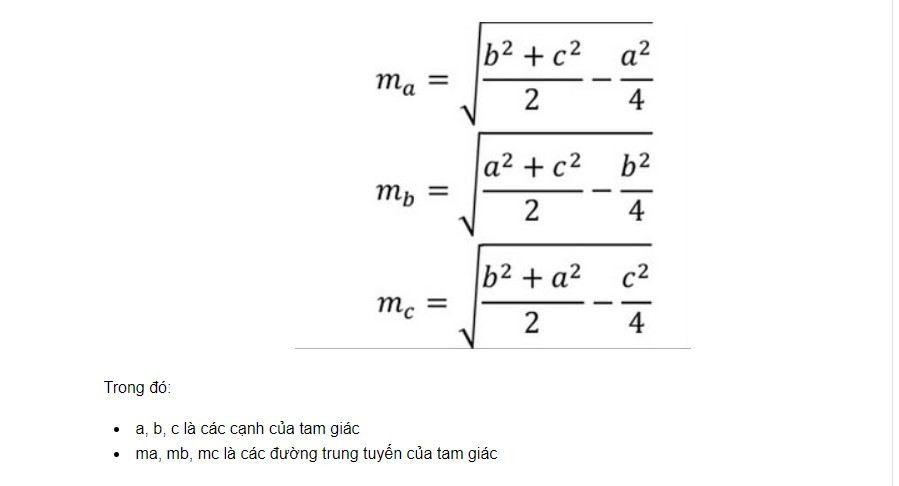 Đường trung tuyến là gì? Tính chất và cách tính dễ nhớ nhất cho học sinh