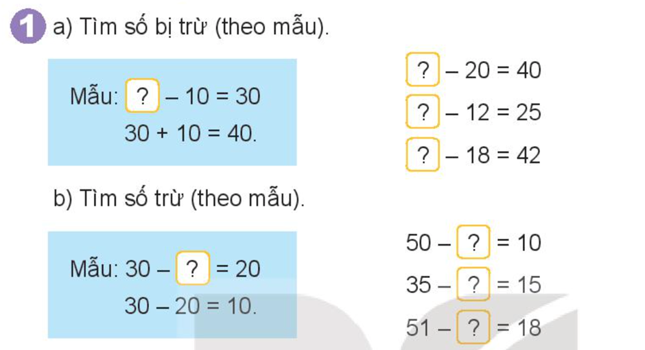 Tìm số trừ, Tìm số bị trừ - Giải bài tập Toán lớp 3