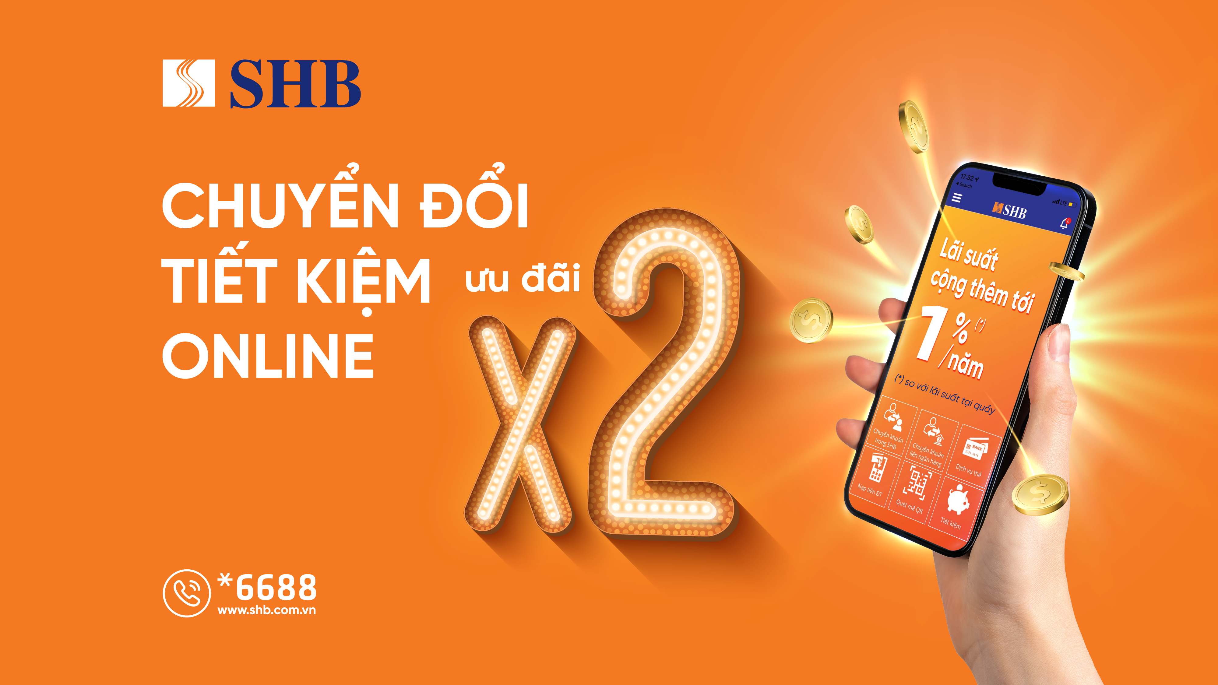 SHB cộng thêm lãi suất đến 1%/năm cho khách hàng gửi tiết kiệm online - Ngân hàng SHB