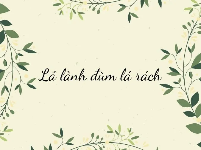 Giải thích ý nghĩa tục ngữ ‘Lá lành đùm lá rách’ nói về truyền thống nào?