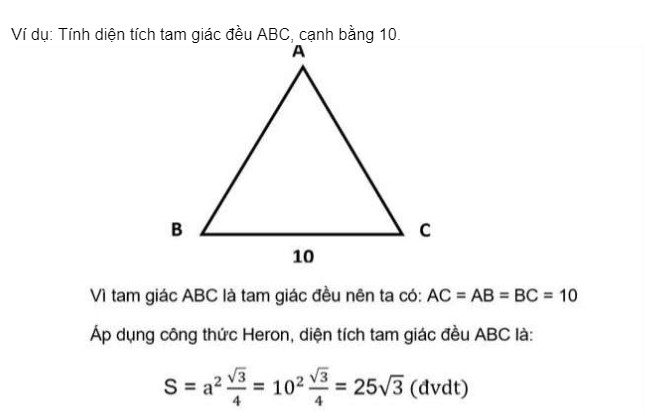 Những cách tính diện tích hình tam giác