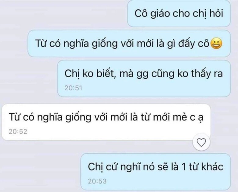 Câu hỏi tiểu học: Đồng nghĩa với