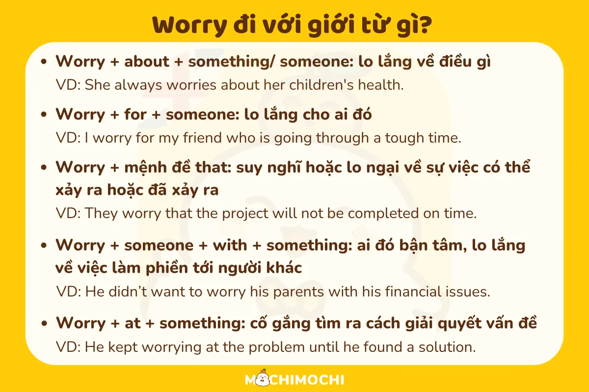 Worry đi với giới từ gì? Chi tiết về cấu trúc và cách dùng