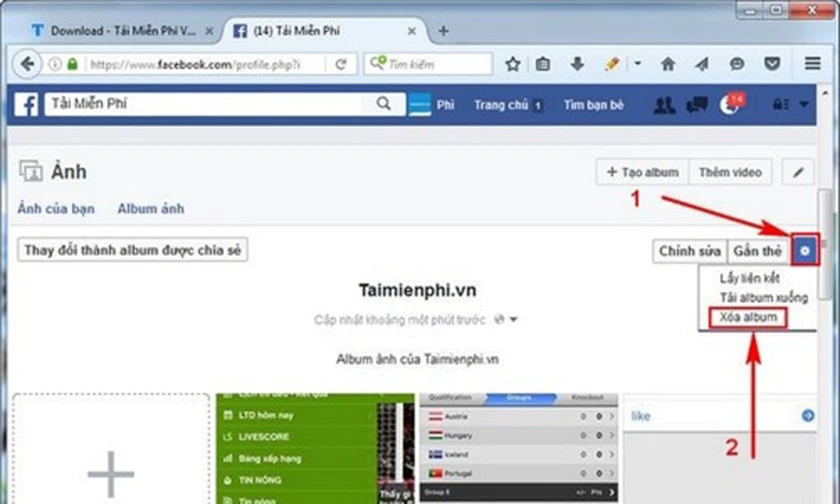 Cách xóa album ảnh trên Facebook bằng điện thoại, máy tính
