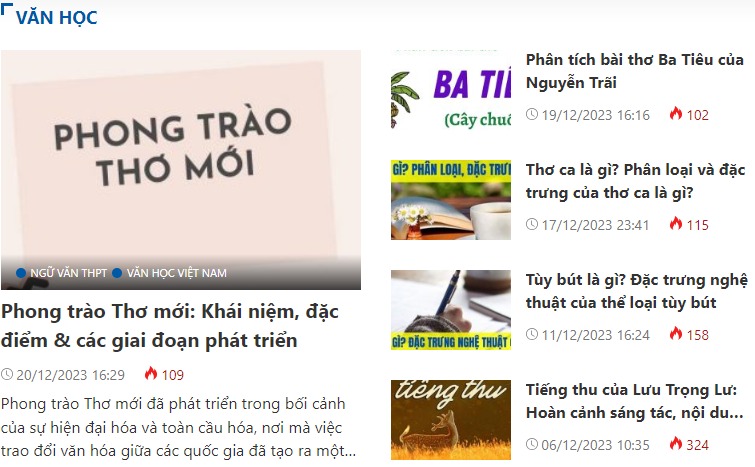 Các thể thơ thường gặp trong Văn học Việt Nam