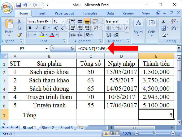 Hàm COUNT trong Excel: Công thức, cách dùng hàm đếm này đơn giản nhất