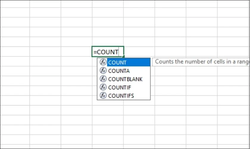 Tất tần tật về cách sử dụng hàm COUNT trong Excel đơn giản