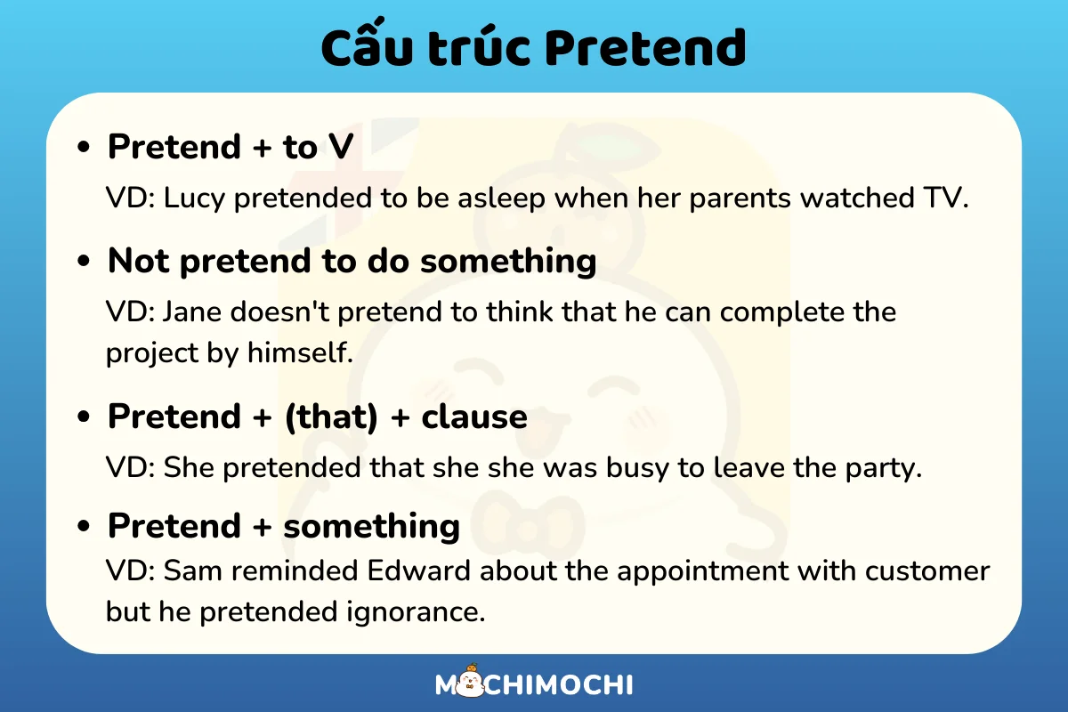 Pretend to V hay Ving? Tổng hợp kiến thức và bài tập