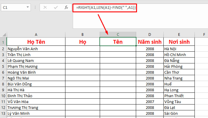 Cách chia ô trên Excel thành nhiều ô cực đơn giản