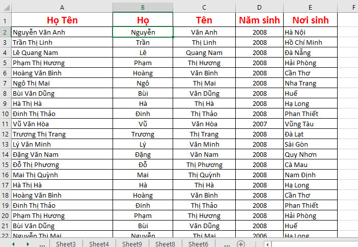 Cách chia ô trên Excel thành nhiều ô cực đơn giản