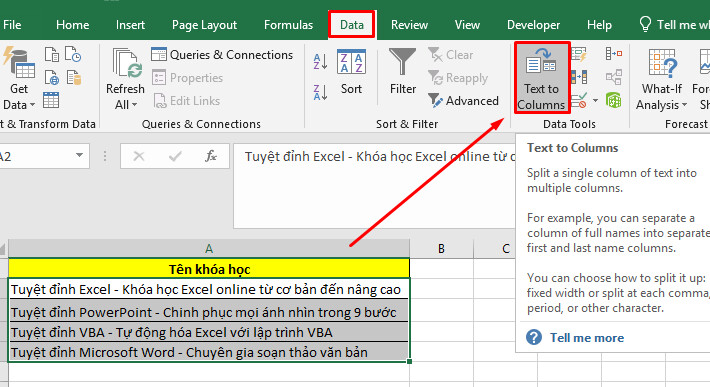 Cách chia ô trên Excel thành nhiều ô cực đơn giản