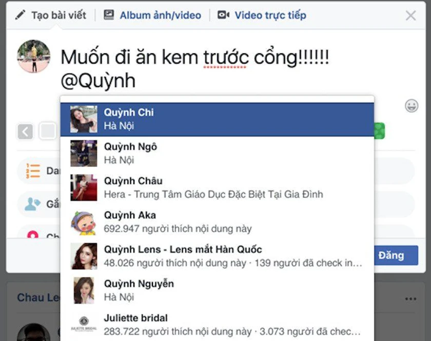 Cách tag tên trên Facebook trong story, bài viết, comment