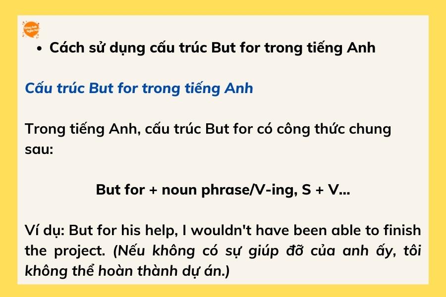 Cấu trúc But for - Định nghĩa và công thức chi tiết 