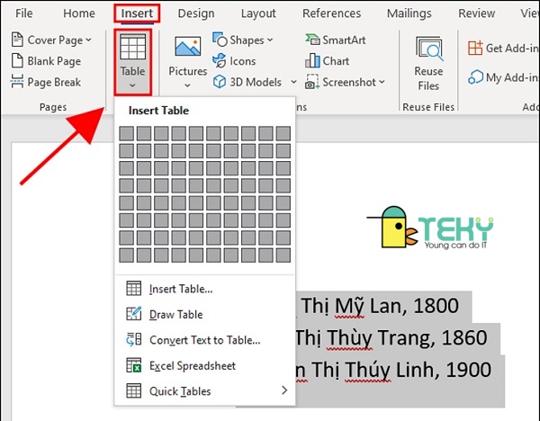 Cách tạo bảng trong Word tiện lợi, nhanh chóng