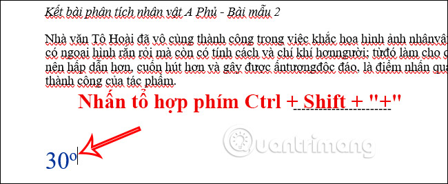 Hướng dẫn chèn ký hiệu độ trong Word