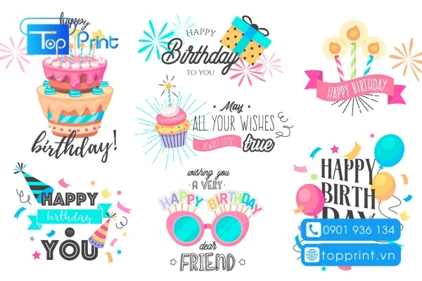 22+ mẫu sticker sinh nhật, happy birthday đẹp lung linh [File Download] 