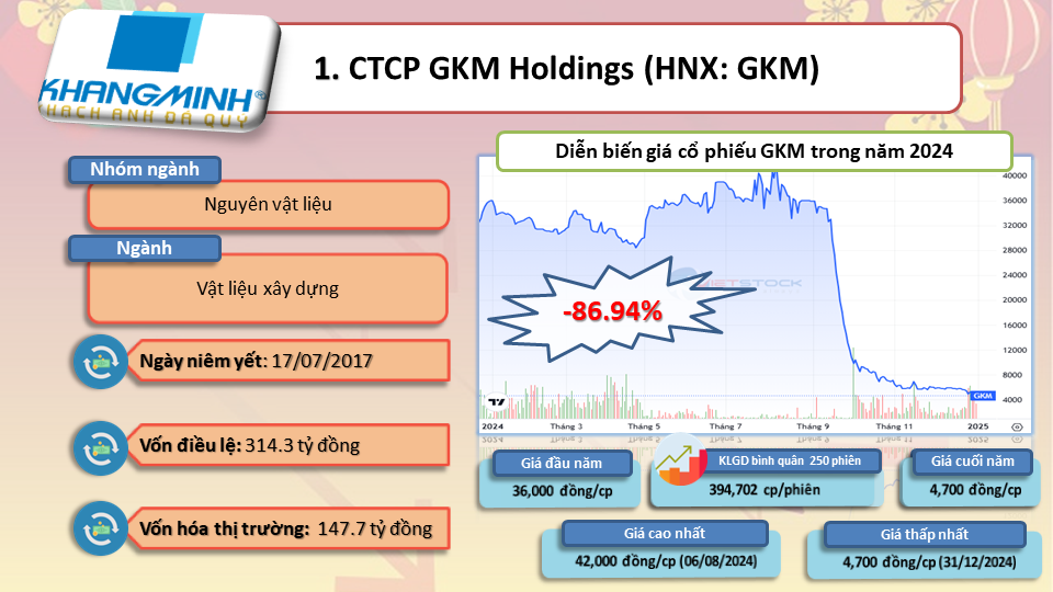 Top 10 cổ phiếu giảm mạnh nhất năm 2024