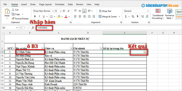 4 hàm đếm chữ trong Excel cực đơn giản | Có thể bạn chưa biết