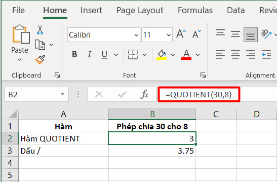 Hàm chia trong Excel: công thức và hướng dẫn chi tiết